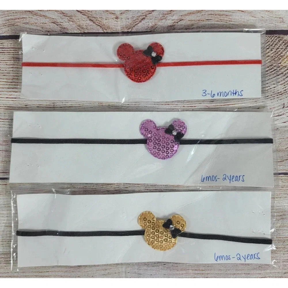 Minnie Mouse Headbands Infant Size 3-6 Months 6 Months-2 Years Unbranded